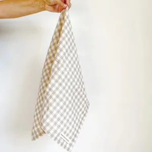 Pure French Linen Tea Towel (Gingham)