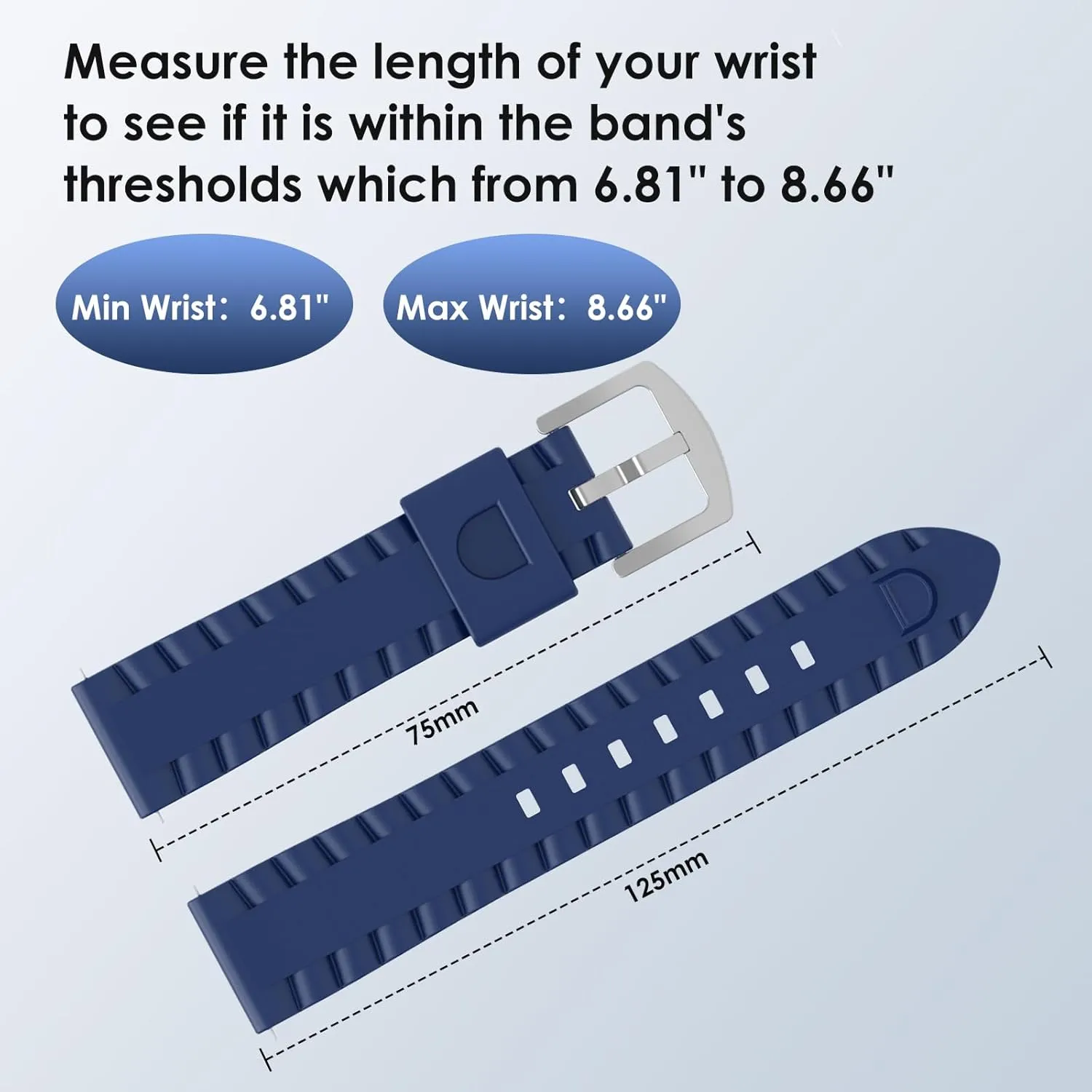 Quick Release Silicone Watch Bands Sport Watch Straps for Men Women 20mm 22mm 24mm Watch Band for Samsung Galaxy Watch for Garmin Watch for Huawei Watch and More, Black, Gray, Orange, Navy Blue