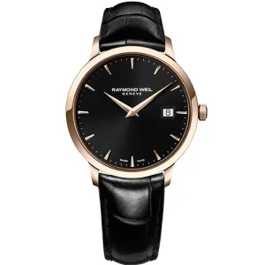 Raymond Weil Gents Rose Gold Plated Toccata Strap Watch