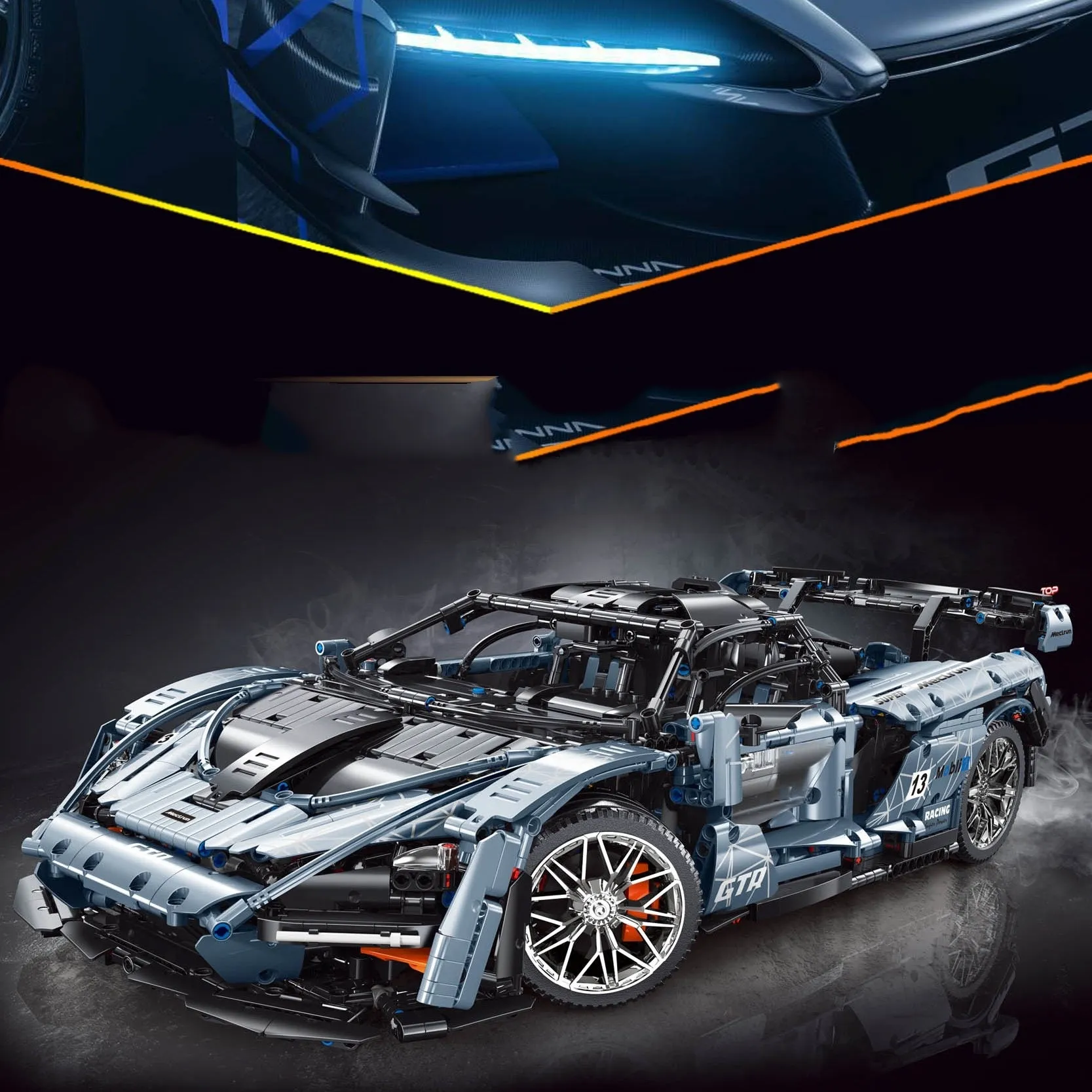 Remote Control Sports Car Model, Plastic Building Blocks for Kids