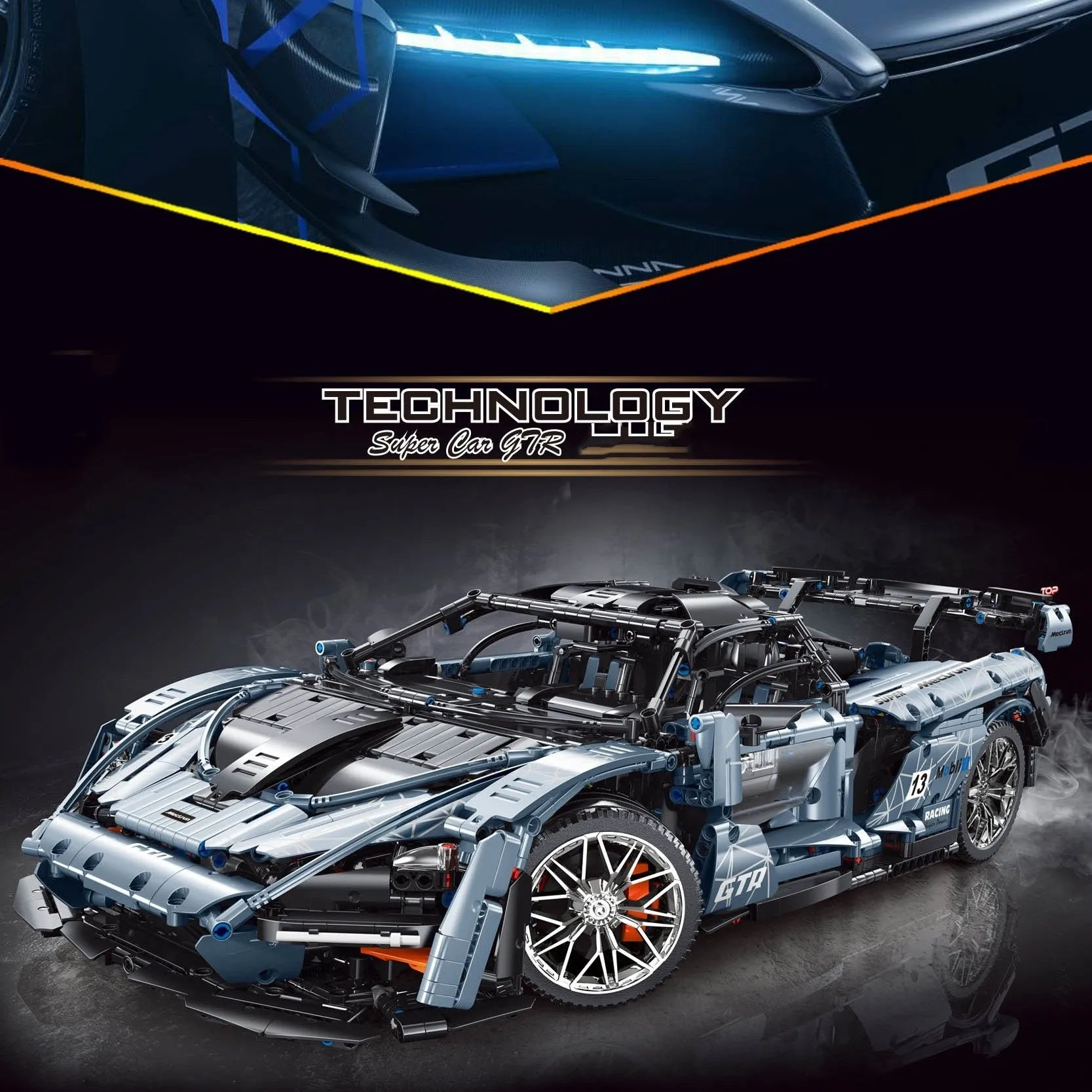 Remote Control Sports Car Model, Plastic Building Blocks for Kids