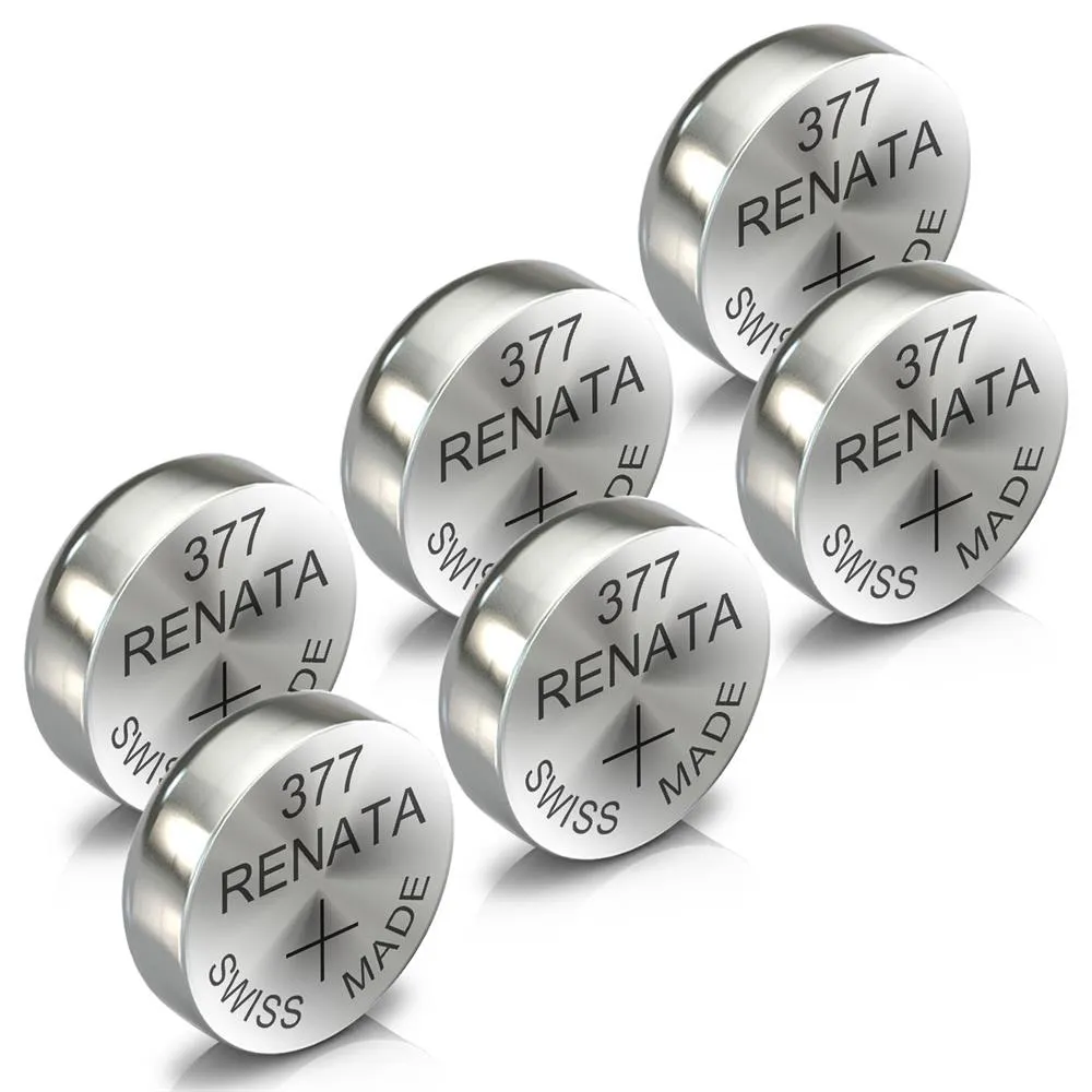 Renata 377 Watch Battery Swiss Made Silver Coin SR626SW 1.55V All Pack