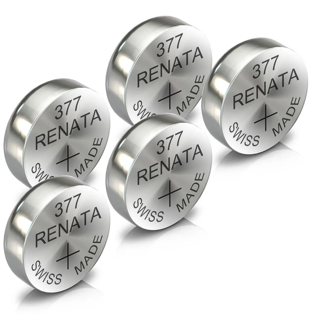 Renata 377 Watch Battery Swiss Made Silver Coin SR626SW 1.55V All Pack