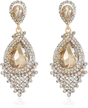 Rhinestone Statement Earrings Vintage Fancy Cluster Crystal Drop Dangle Earring Glitter Chandelier Earrings for Women Bridesmaid Wedding Jewelry Accessories Rhinestone Statement Earrings Vintage Fancy Cluster Crystal Drop Dangle Earring Glitter Chandelier Earrings for Women Bridesmaid Wedding Jewelry Accessories