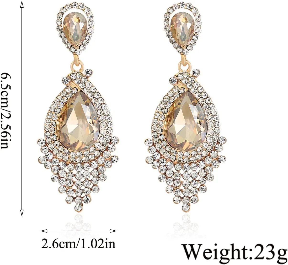 Rhinestone Statement Earrings Vintage Fancy Cluster Crystal Drop Dangle Earring Glitter Chandelier Earrings for Women Bridesmaid Wedding Jewelry Accessories