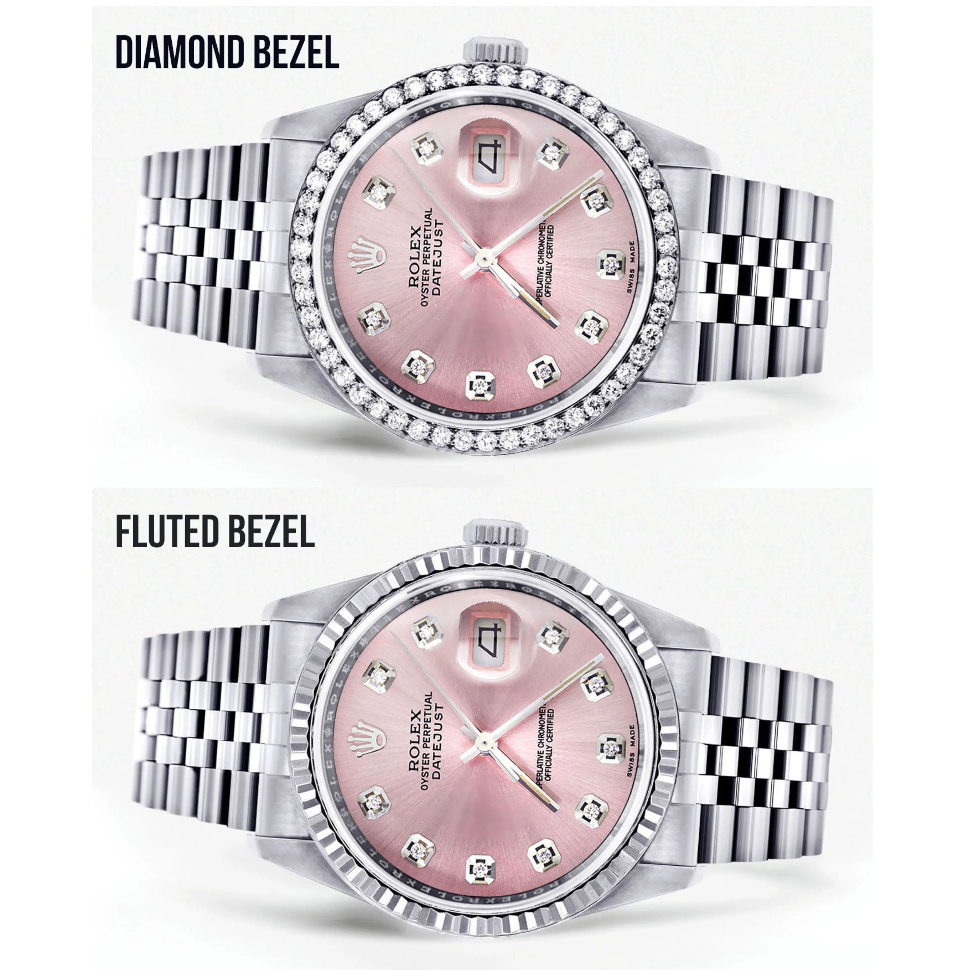 Rolex Datejust 36mm- 16200- Pink Dial Jubilee Band