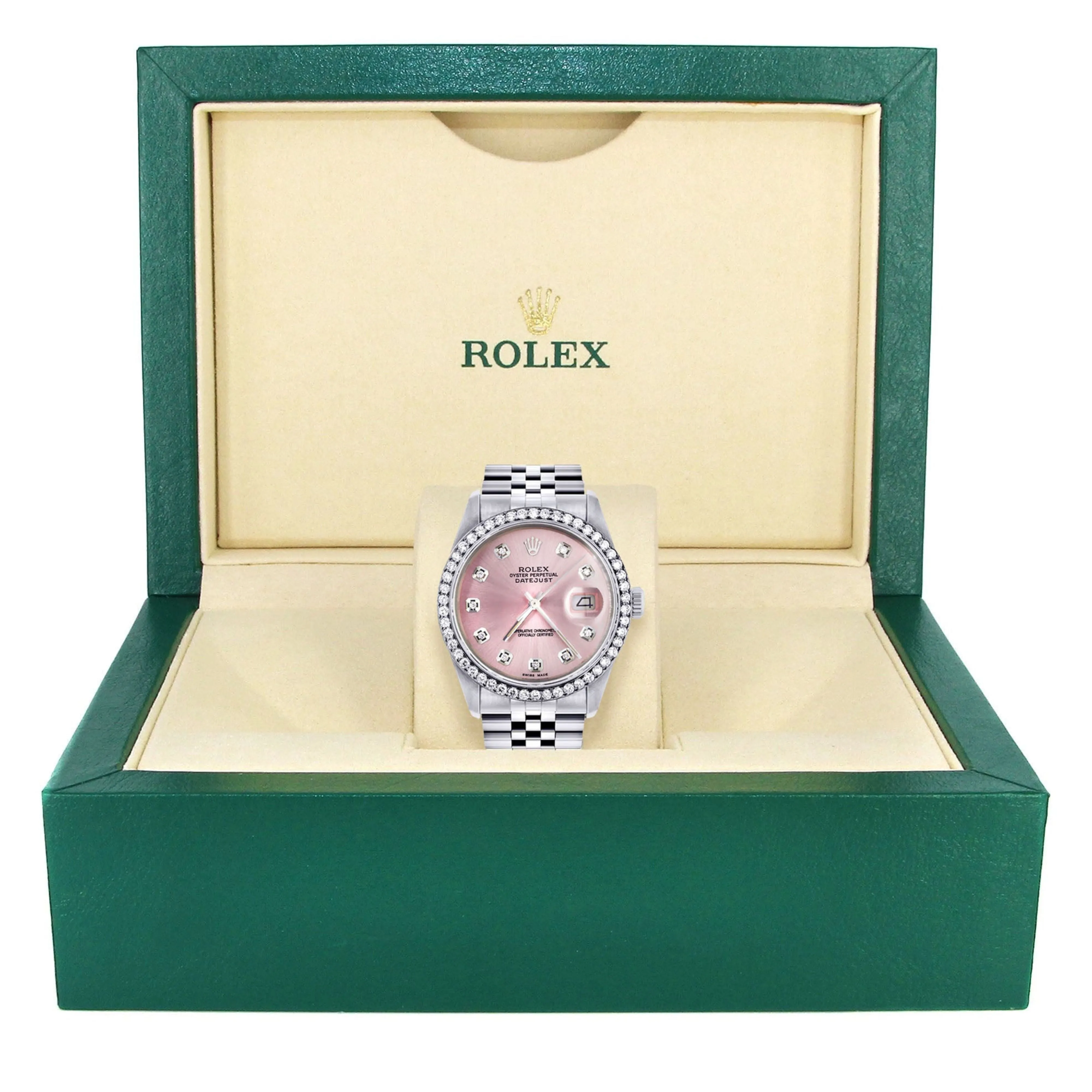 Rolex Datejust 36mm- 16200- Pink Dial Jubilee Band