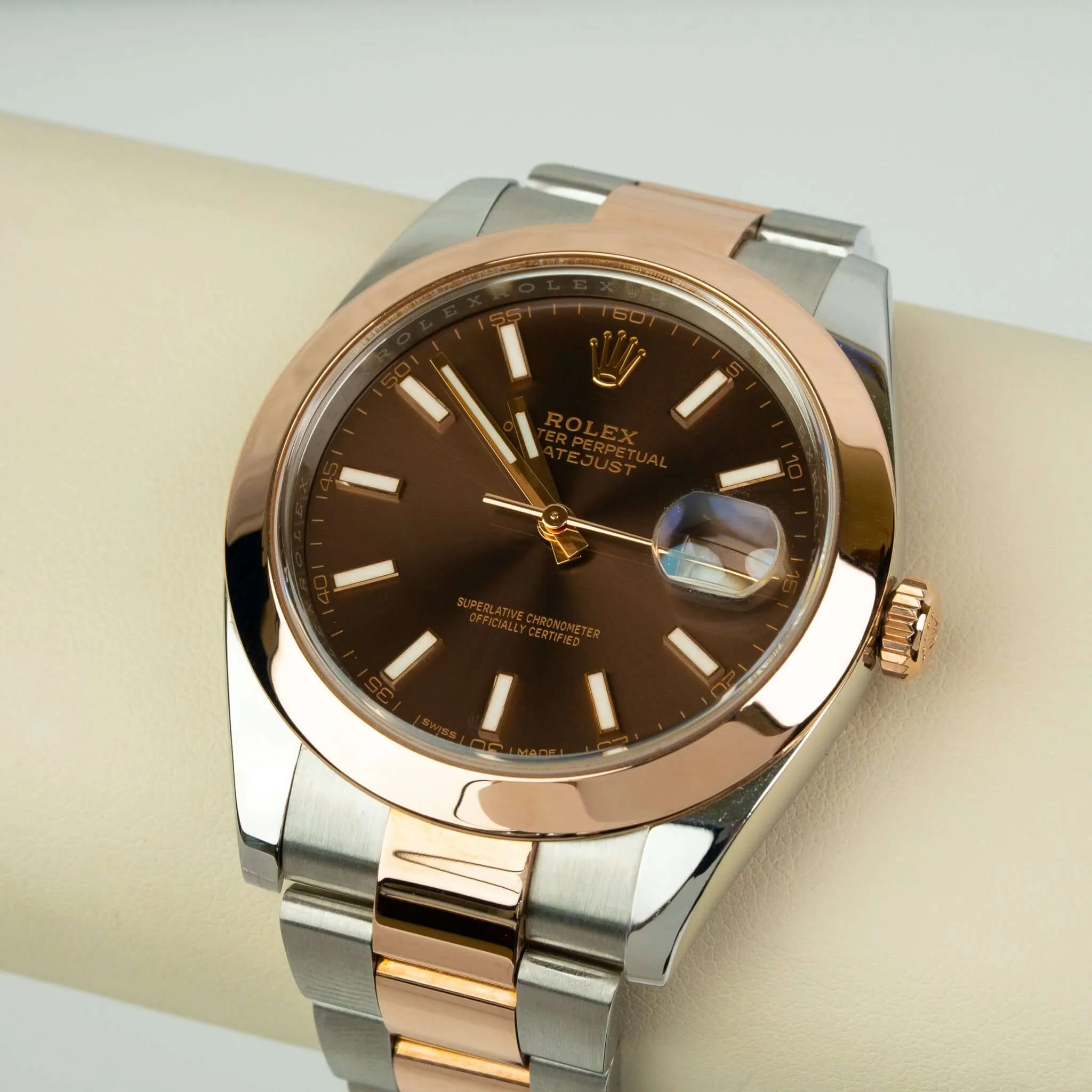 Rolex Datejust 41mm Two Tone Rose, Chocolate Dial & Oyster Band - 16301
