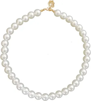 Round Pearl Choker Necklace 8/10/12 mm Women Girls Wedding Imitation Pearl Necklace Jewelry Gifts 1920s Pearl Costume Mothers Day Pearl Gifts