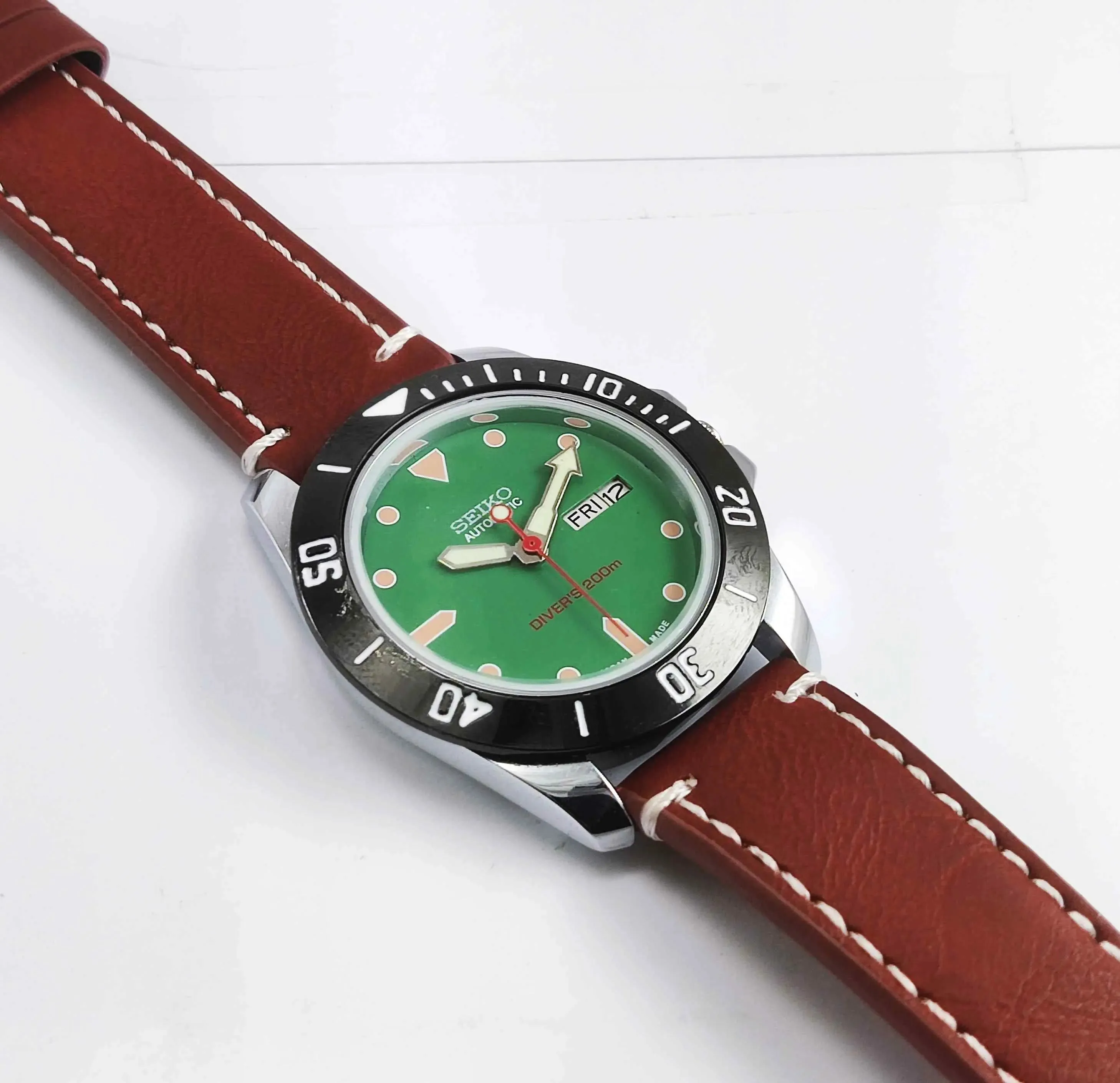 Seiko Automatic 6319A Green Dial 21 Jewels Men's Sports Watch