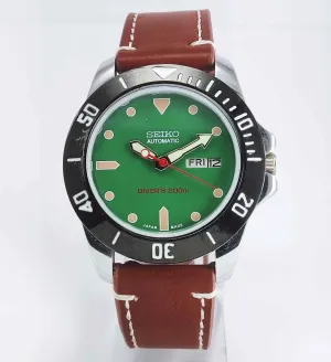Seiko Automatic 6319A Green Dial 21 Jewels Men's Sports Watch