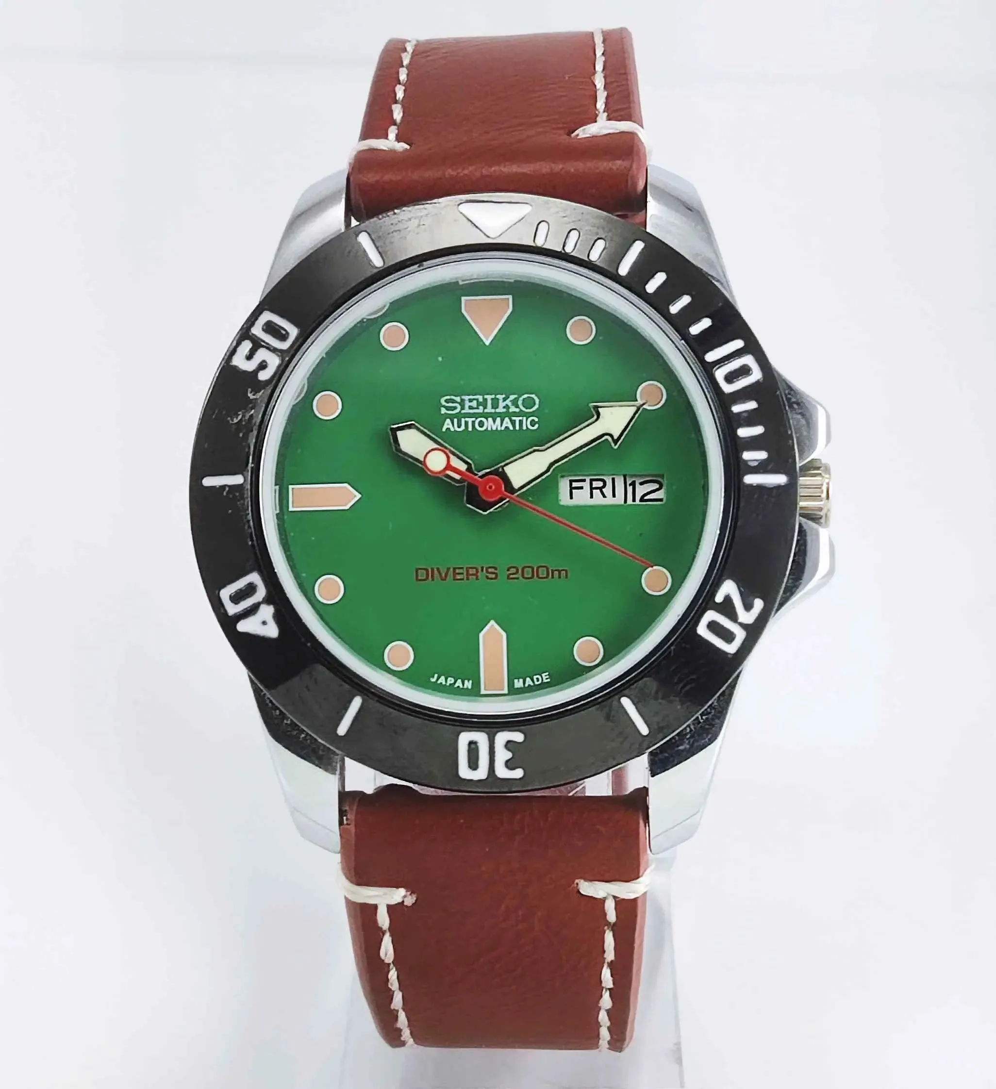 Seiko Automatic 6319A Green Dial 21 Jewels Men's Sports Watch