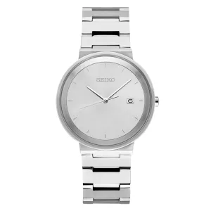Seiko Men's Silver Sunray Dial and Band Stainless Steel Quartz Watch - SUR483
