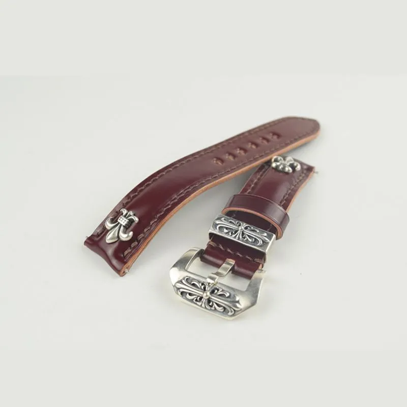 Shell Cordovan Watch Strap - Maroon