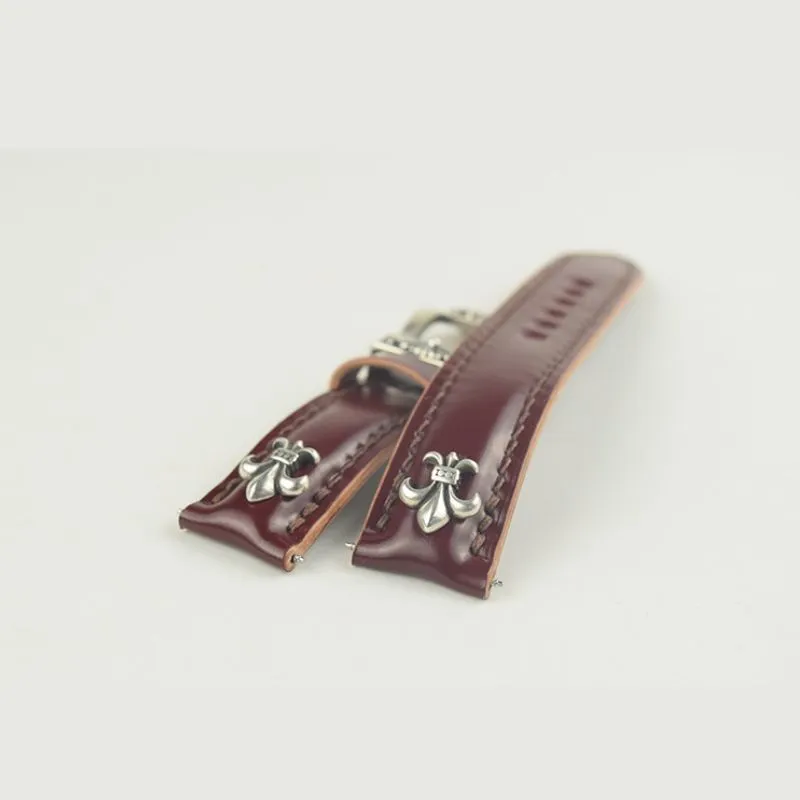 Shell Cordovan Watch Strap - Maroon