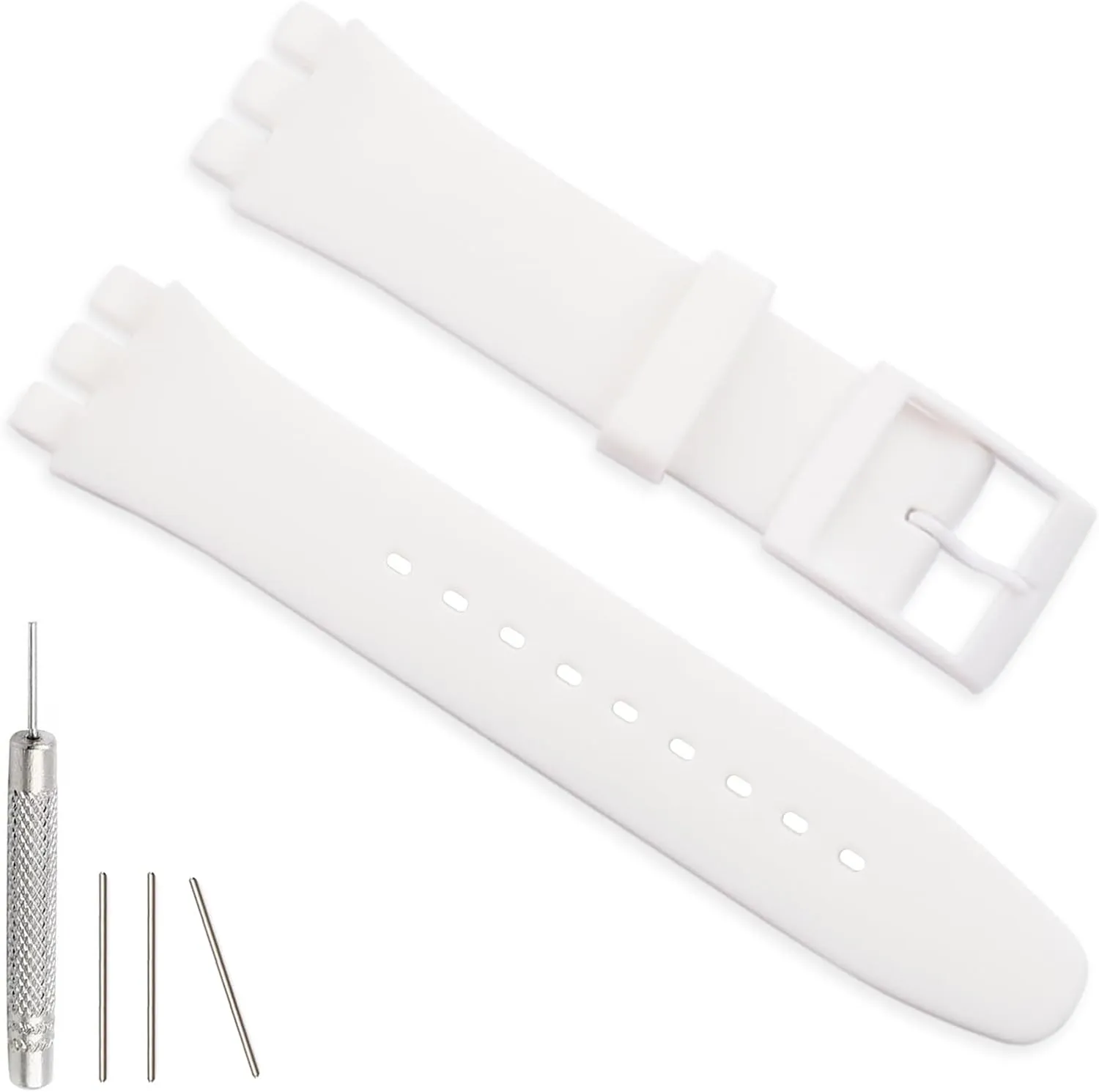 Silicone Band for Swatch 17mm 19mm 20mm, Replacement Waterproof Wristband Watch Strap for Swatch 20mm/19mm/17mm for Women Men