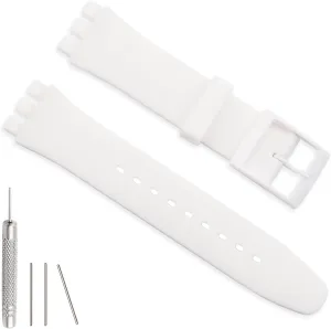 Silicone Band for Swatch 17mm 19mm 20mm, Replacement Waterproof Wristband Watch Strap for Swatch 20mm/19mm/17mm for Women Men