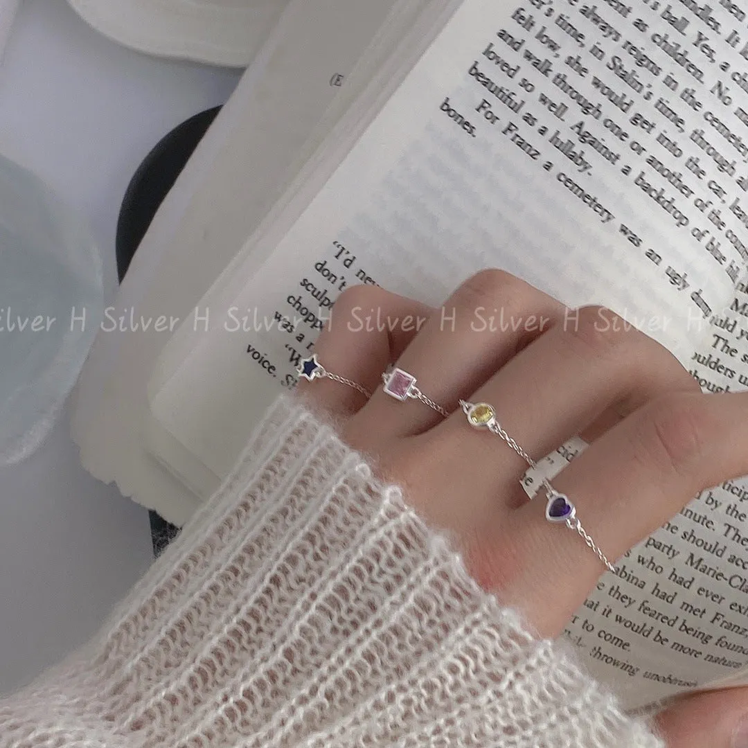 Silver Light Luxury Zircon Ring
