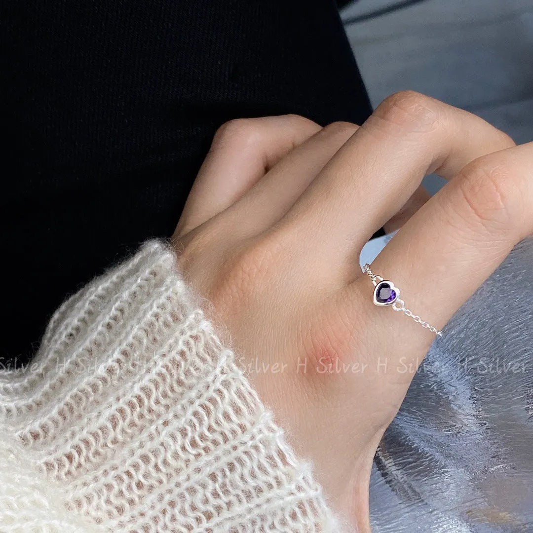 Silver Light Luxury Zircon Ring
