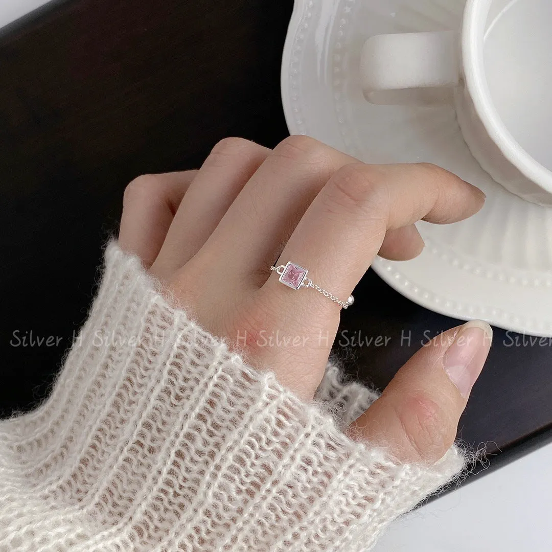 Silver Light Luxury Zircon Ring