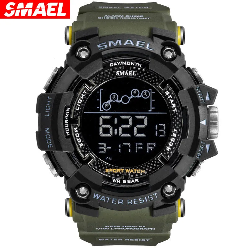 SMAEL Smell cross-border fashion waterproof multi-function men's sports watch trend large dial electronic watch