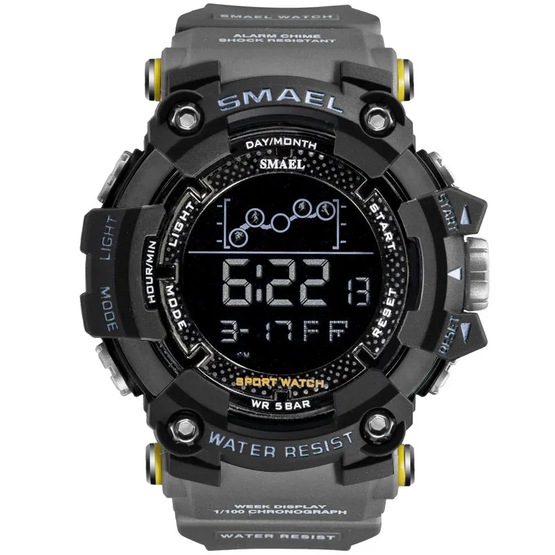 SMAEL Smell cross-border fashion waterproof multi-function men's sports watch trend large dial electronic watch
