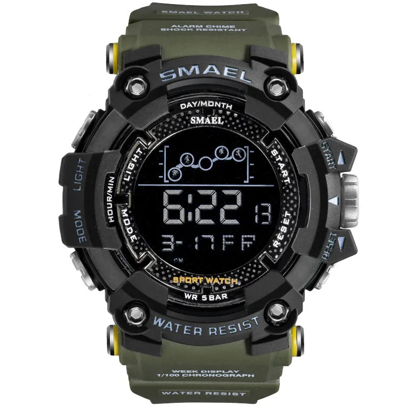 SMAEL Smell cross-border fashion waterproof multi-function men's sports watch trend large dial electronic watch