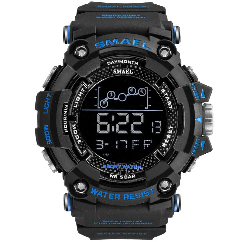 SMAEL Smell cross-border fashion waterproof multi-function men's sports watch trend large dial electronic watch