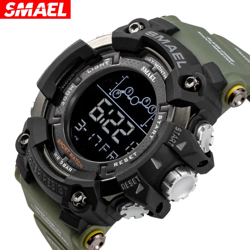 SMAEL Smell cross-border fashion waterproof multi-function men's sports watch trend large dial electronic watch