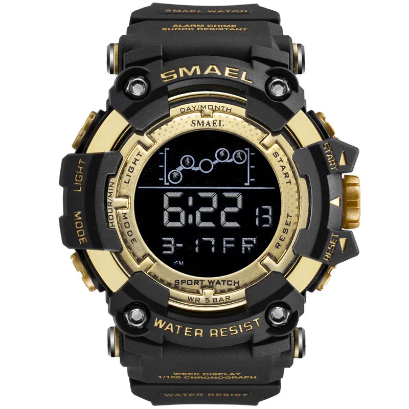 SMAEL Smell cross-border fashion waterproof multi-function men's sports watch trend large dial electronic watch