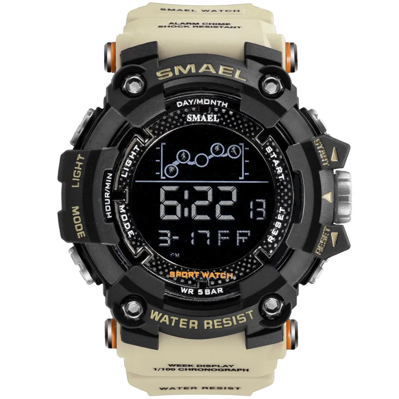 SMAEL Smell cross-border fashion waterproof multi-function men's sports watch trend large dial electronic watch