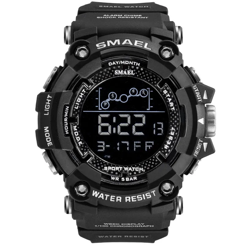 SMAEL Smell cross-border fashion waterproof multi-function men's sports watch trend large dial electronic watch