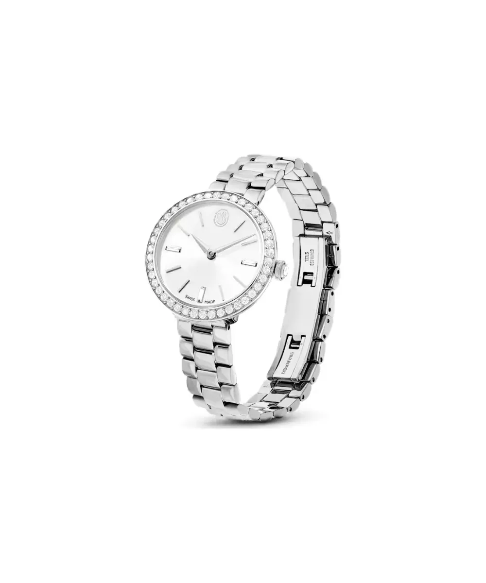 SWAROVSKI CERTA WATCH,SWISS MADE, METAL BRACELET,SILVER TONE, STAINLESS STEEL