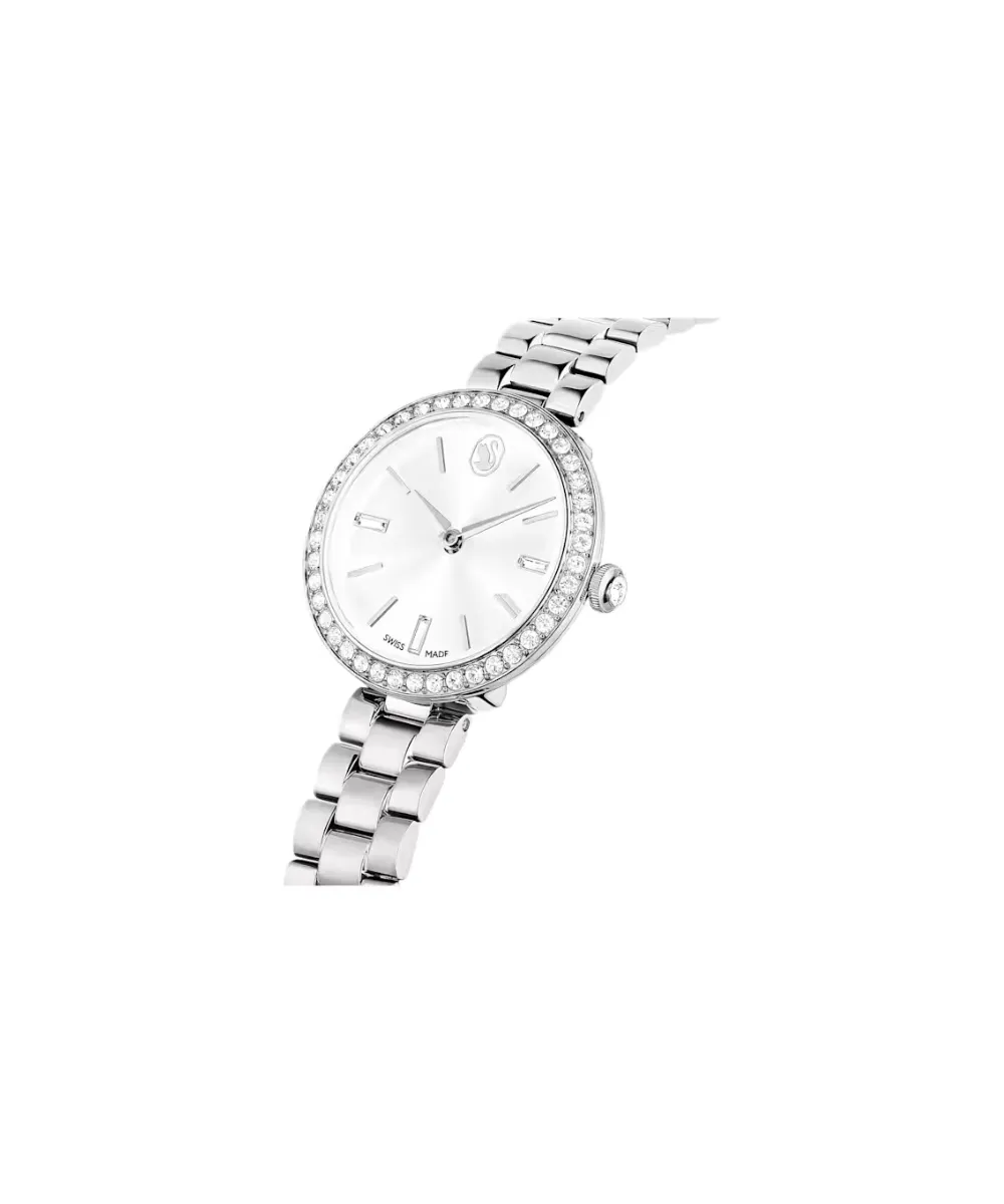 SWAROVSKI CERTA WATCH,SWISS MADE, METAL BRACELET,SILVER TONE, STAINLESS STEEL