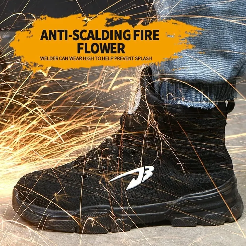 Tanleewa Steel Toe Work Shoes for Men Lightweight Nonslip Safety Boots Anti-Pierce Construction Industrial Sneakers Casual Sports Shoes