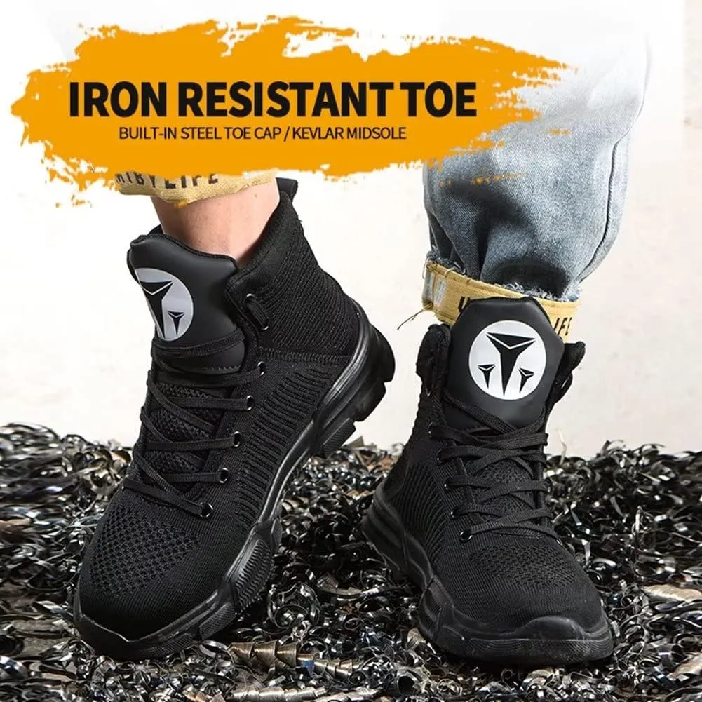 Tanleewa Steel Toe Work Shoes for Men Lightweight Nonslip Safety Boots Anti-Pierce Construction Industrial Sneakers Casual Sports Shoes
