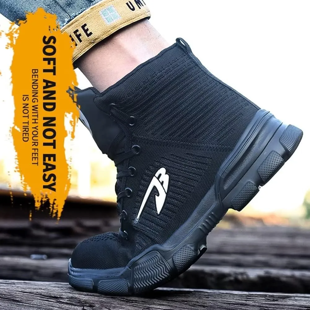 Tanleewa Steel Toe Work Shoes for Men Lightweight Nonslip Safety Boots Anti-Pierce Construction Industrial Sneakers Casual Sports Shoes
