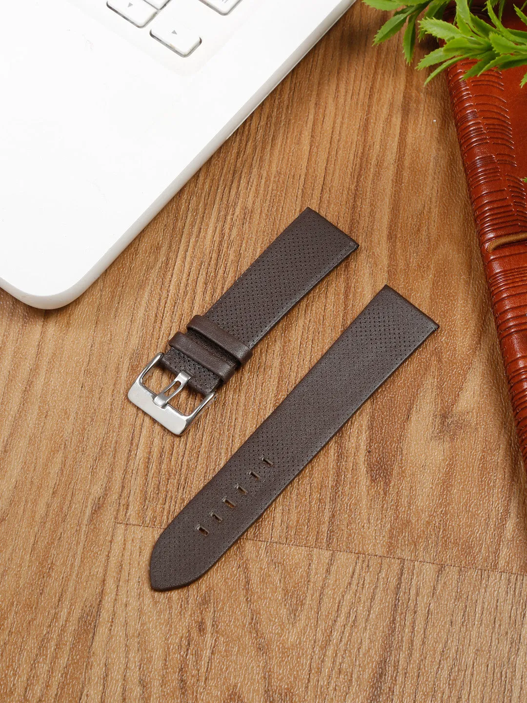 Teakwood brown texture leather casual 22 MM watch strap