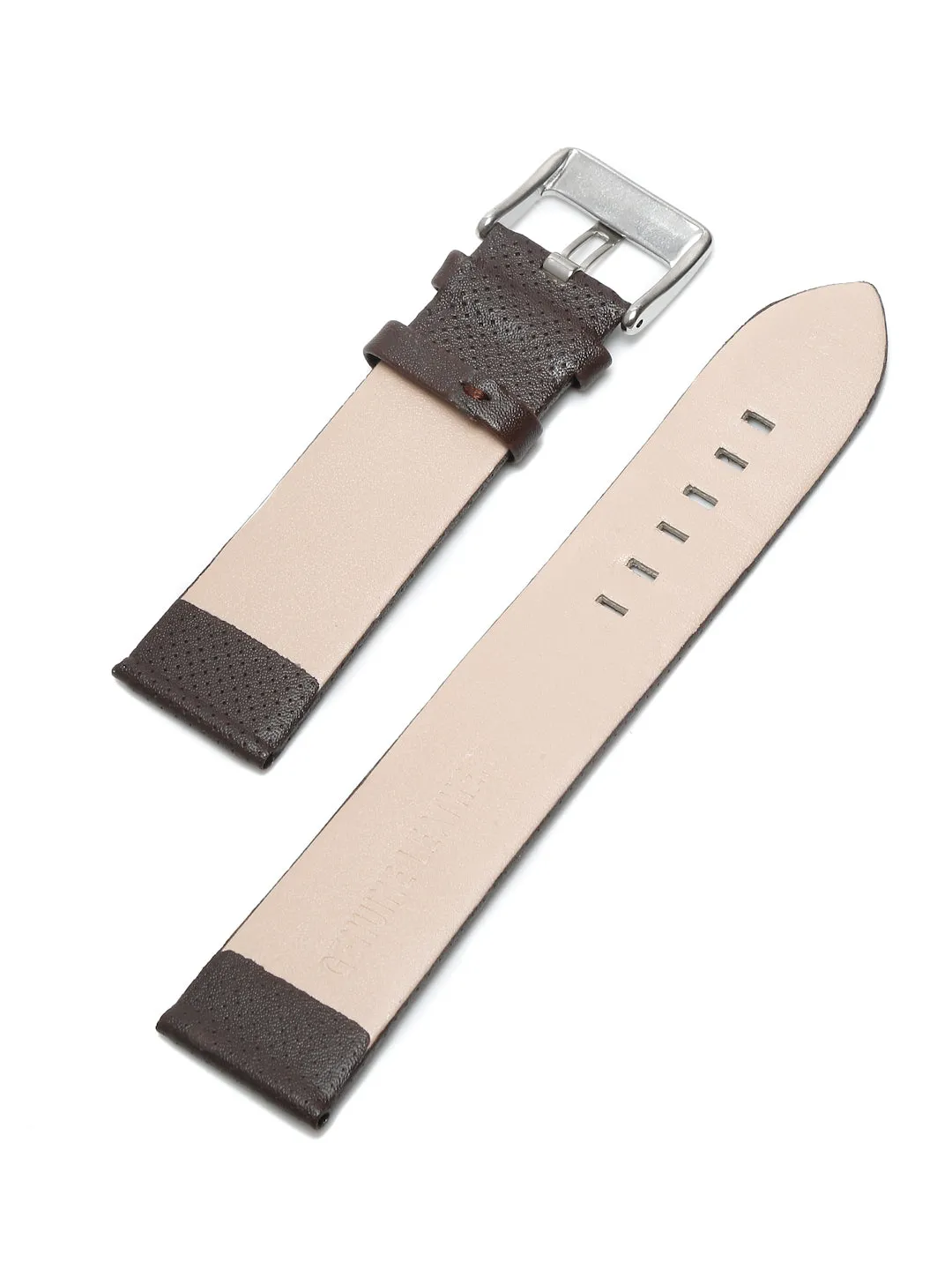 Teakwood brown texture leather casual 22 MM watch strap