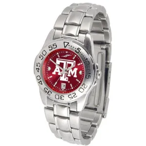 Texas A&M Aggies Ladies AnoChrome  Steel Band Sports Watch