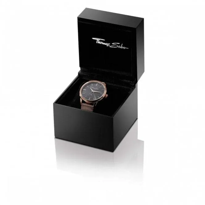 Thomas Sabo CODE Total Black Milanese Metal Watch WA0342-202-203