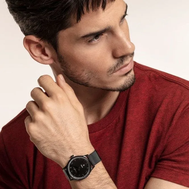 Thomas Sabo CODE Total Black Milanese Metal Watch WA0342-202-203
