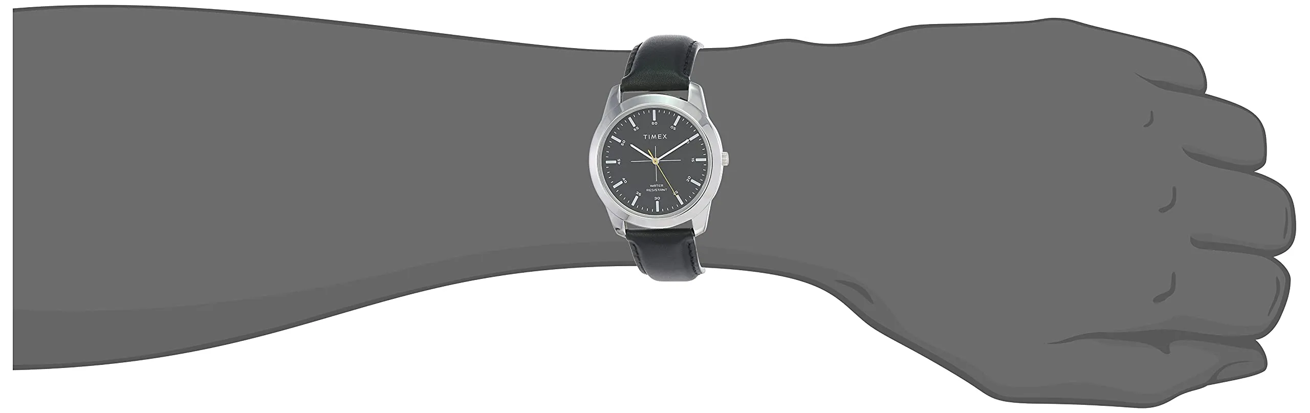 TIMEX Men Leather Analog Black Dial Watch-Tw00Zr263E, Band Color-Black