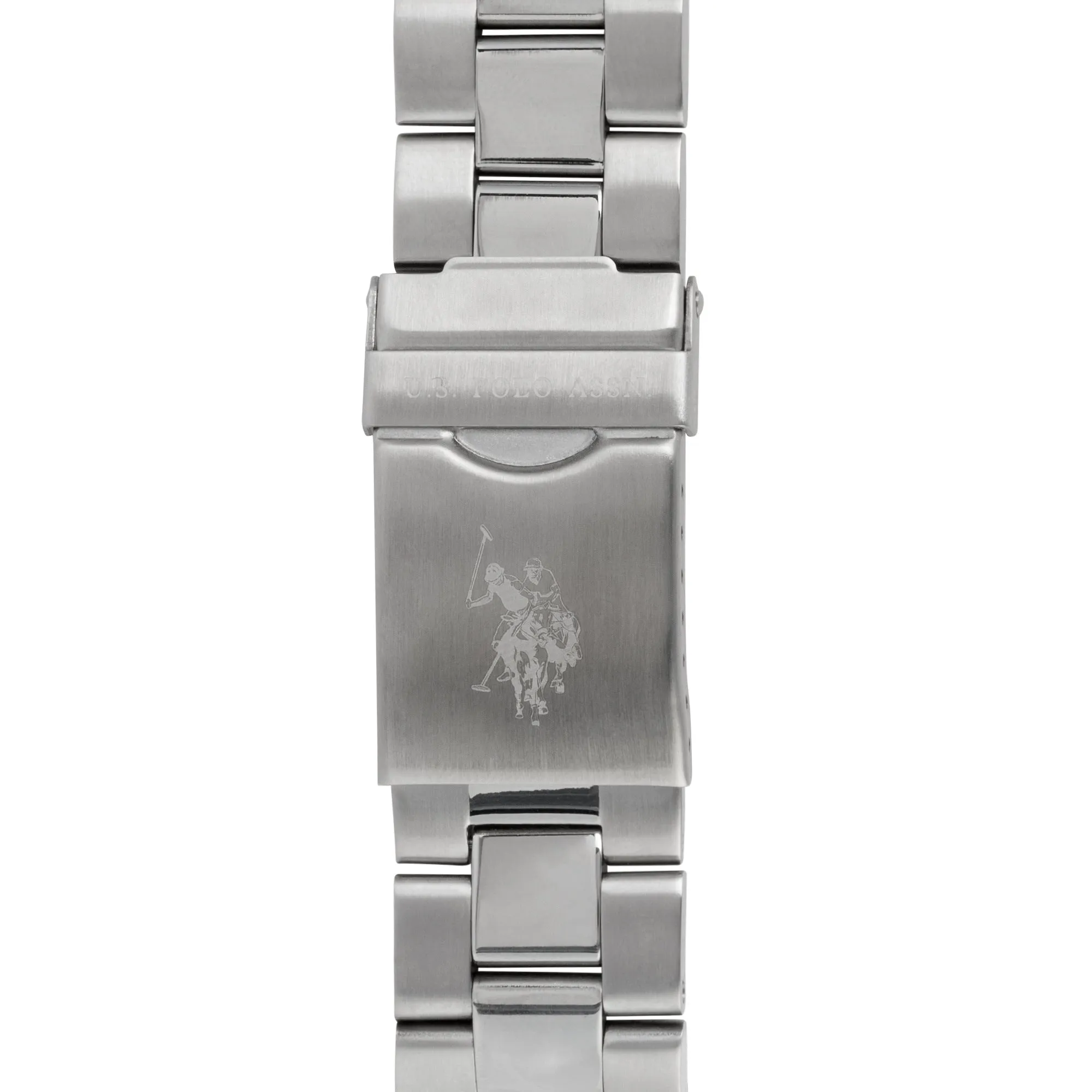 US POLO ASSN. MEN'S  STAINLESS STEEL BAND WITH S.S. PERSONALIZED BUCKLE