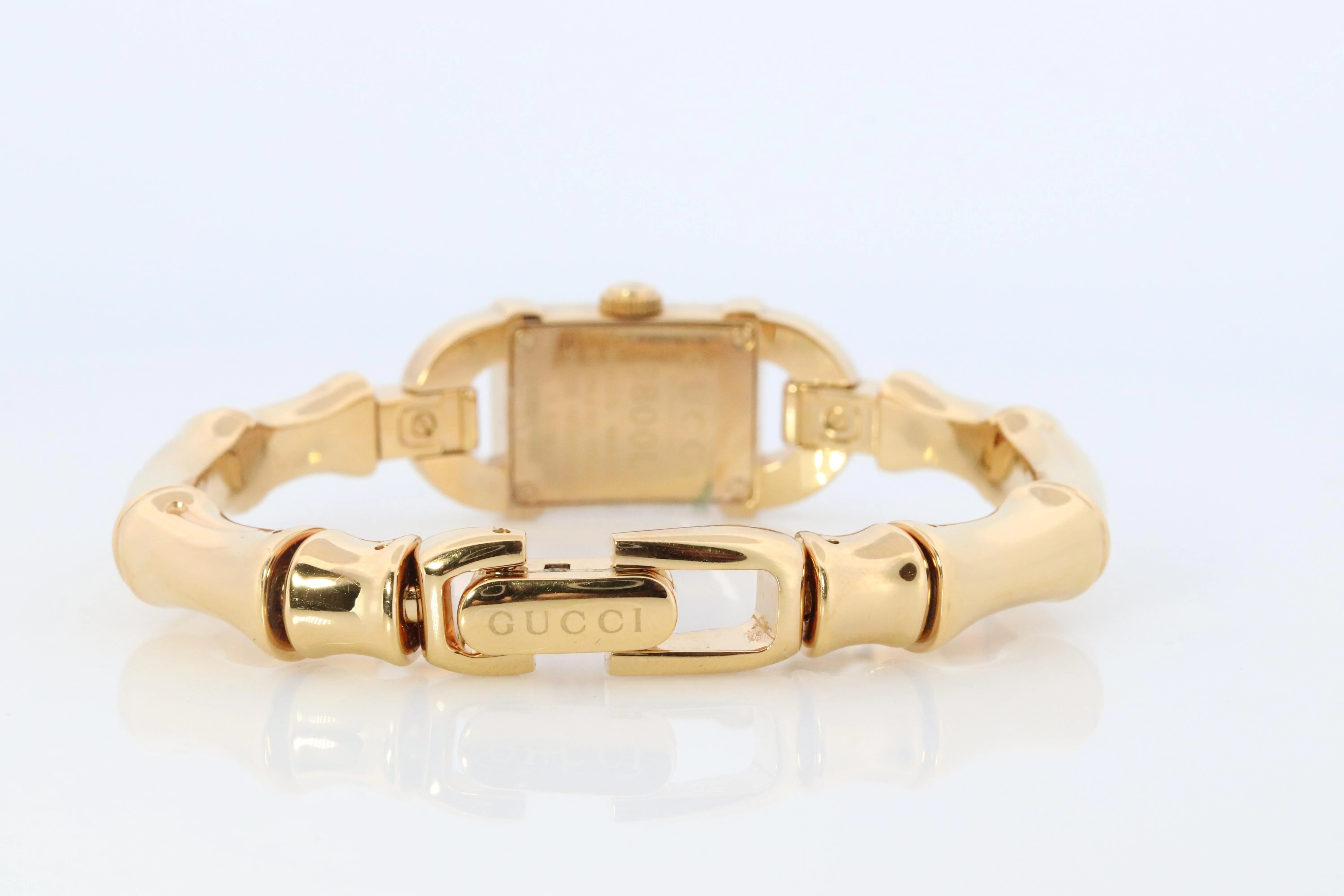 Vintage GUCCI Bangle 6800L Watch Gucci Ladies Bangle Gold Tone Bamboo Wristwatch