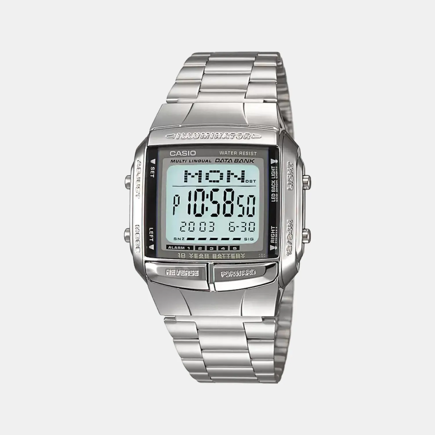 Vintage Silver Digital Unisex Stainless Steel Watch DB27 - DB-360-1ASDF