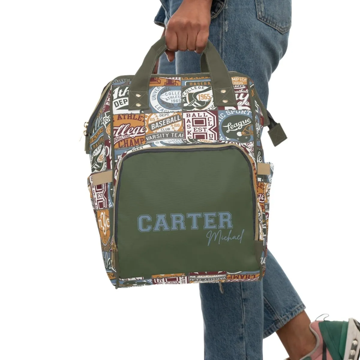 Vintage Sports Personalized Backpack Diaper Bag