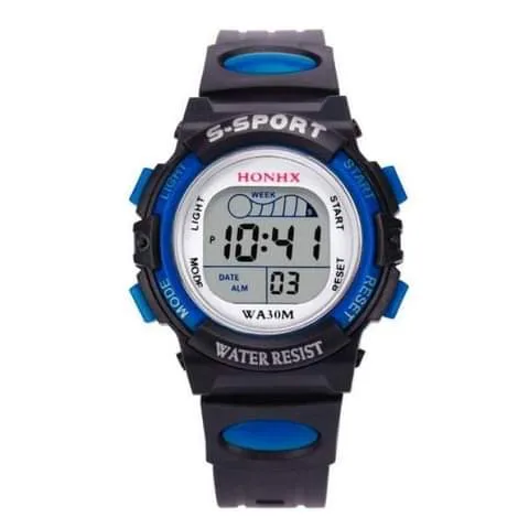 Waterproof Baby Boy Digital LED Alarm Date Sport Watch
