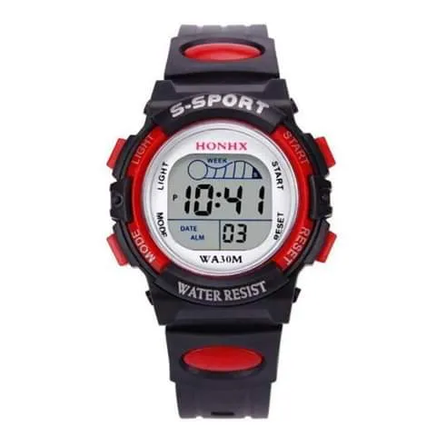 Waterproof Baby Boy Digital LED Alarm Date Sport Watch