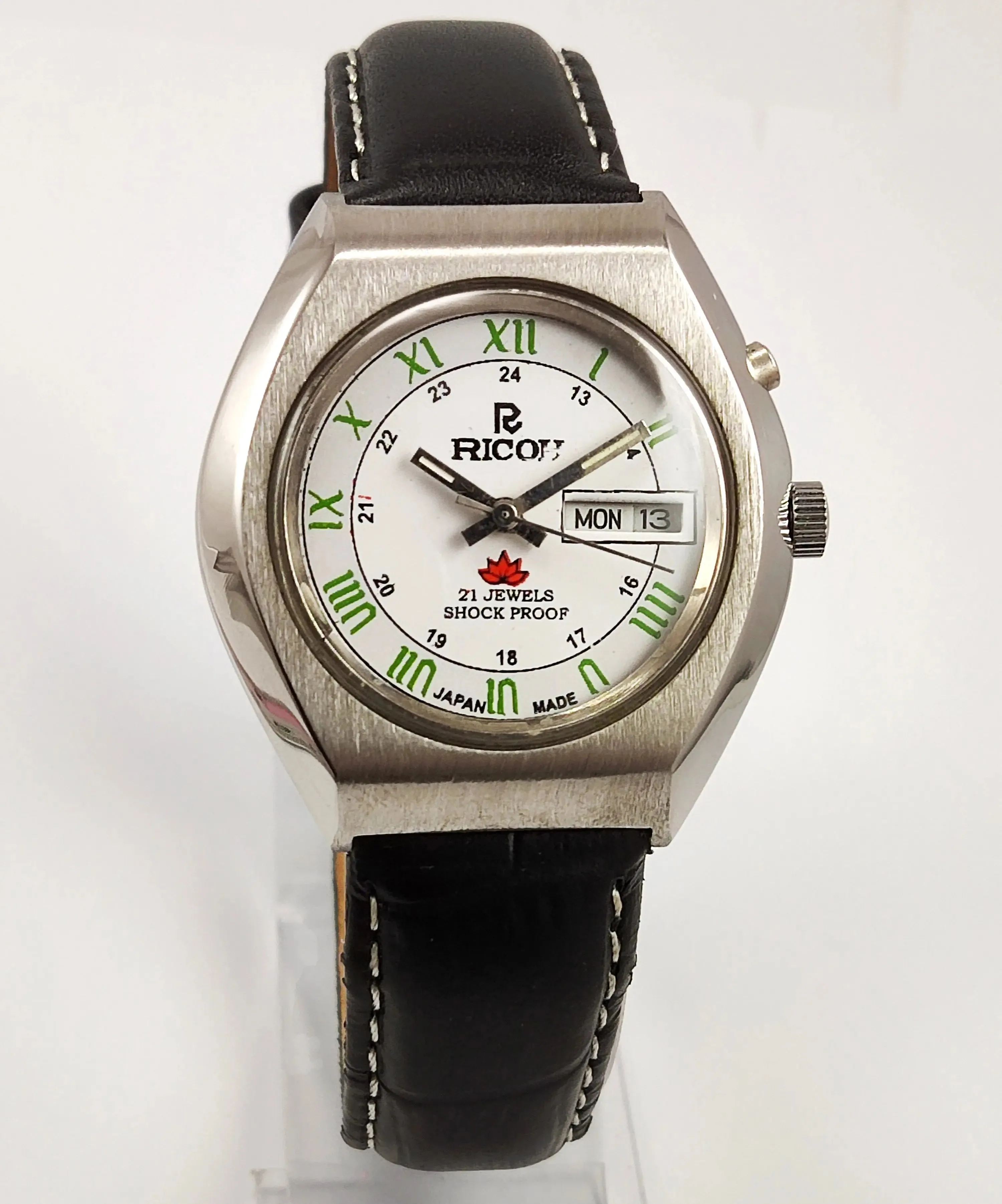 White Ricoh 21 Jewels R31 Day-Date Men's Watch